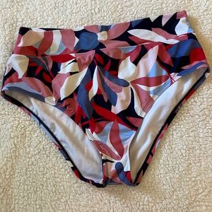 Floral Pattern High Rise Bikini Bottoms